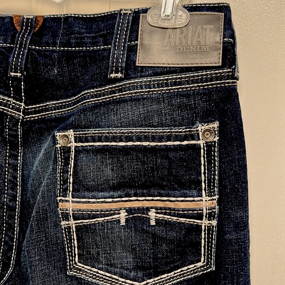 Ariat Jeans Ariat Blue Denim Straight Leg Mens Designer Jeans Size